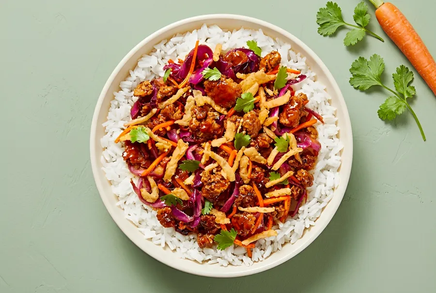 Sticky Chicken Rice Bowl